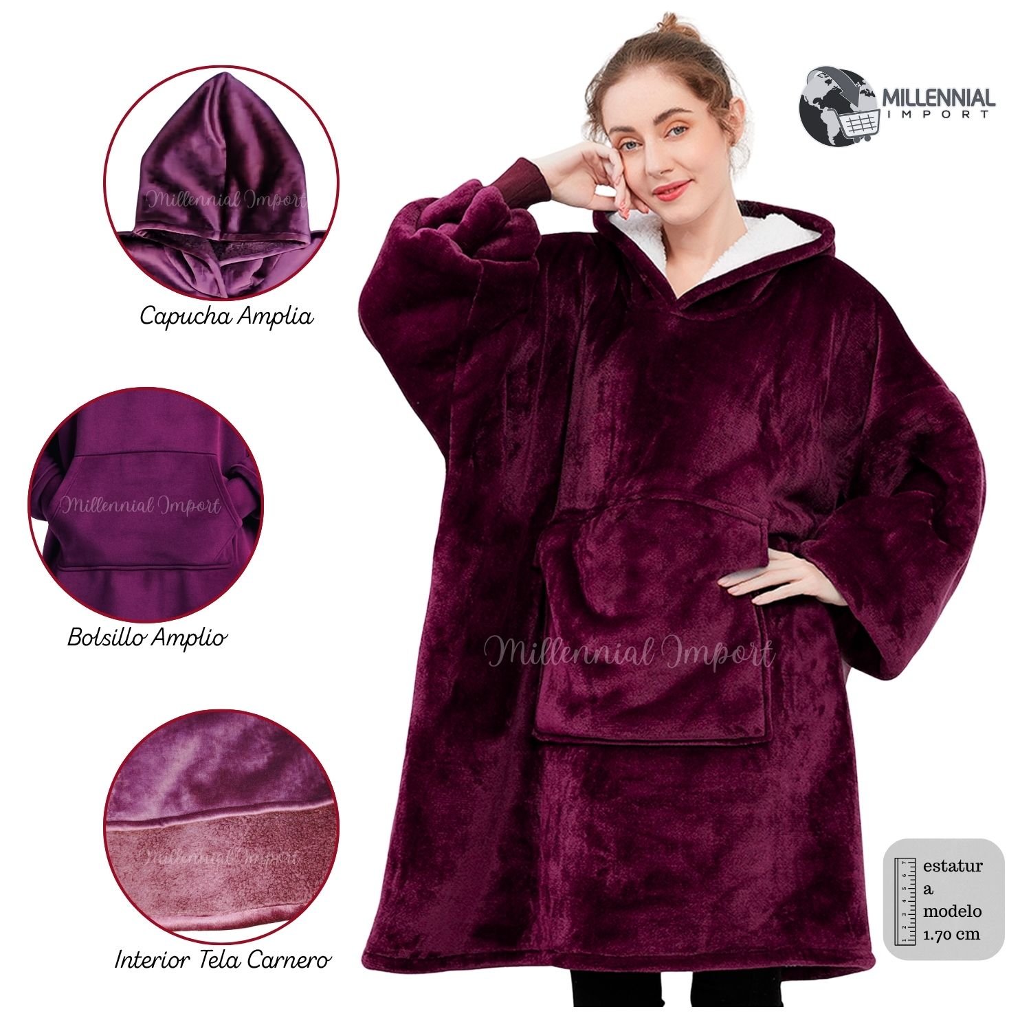 POLERONES OVERSIZE UNISEX TELA BONNY + CARNERO CON CAPUCHA - 3