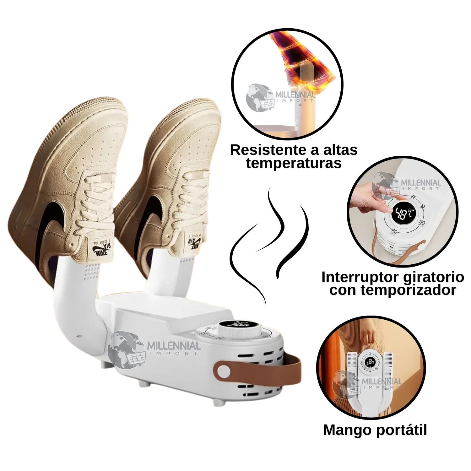 SECADOR DE ZAPATOS Y ZAPATILLAS ELÉCTRICO PORTÁTIL CON PERILLA - 1