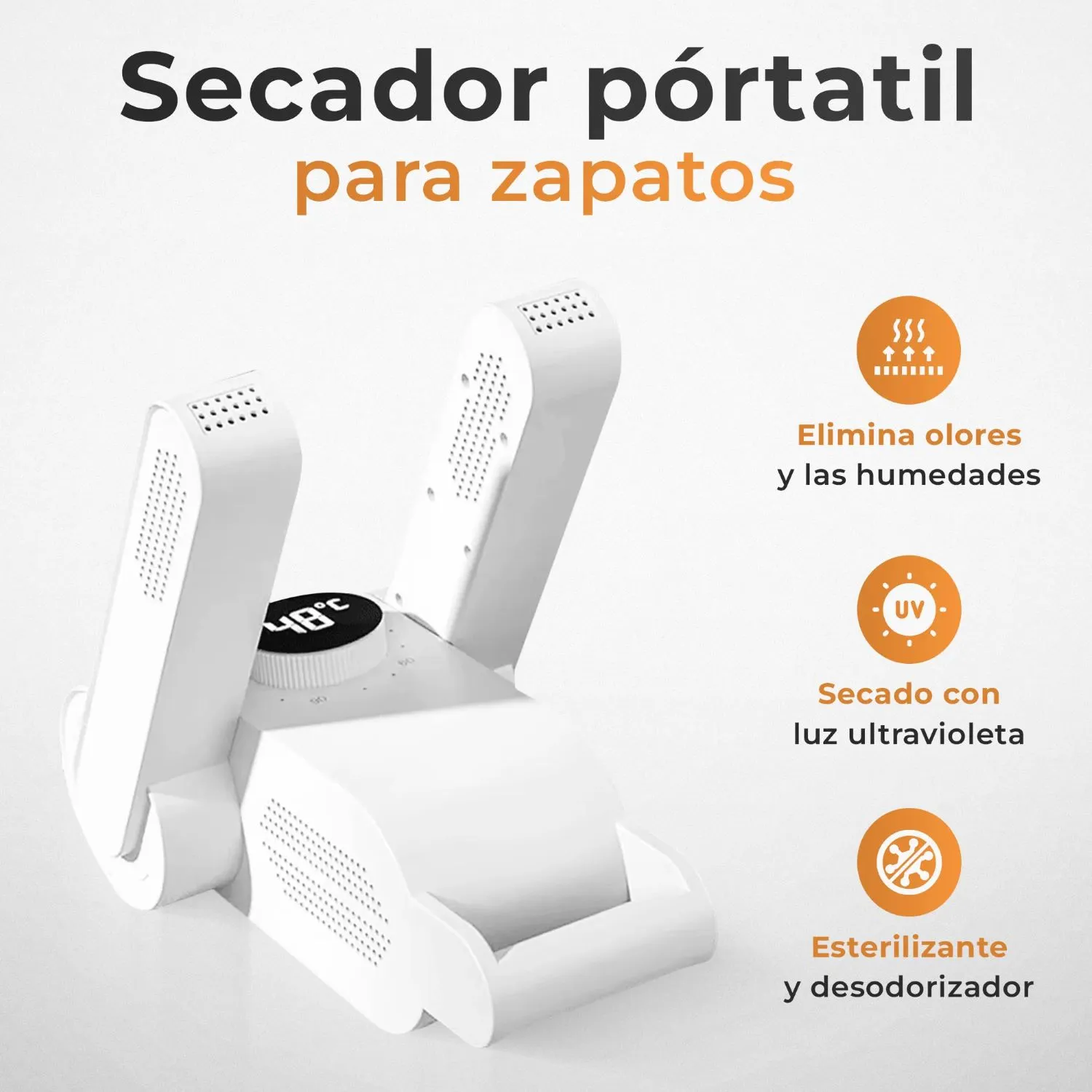 SECADOR DE ZAPATOS Y ZAPATILLAS ELÉCTRICO PORTÁTIL CON PERILLA - 2