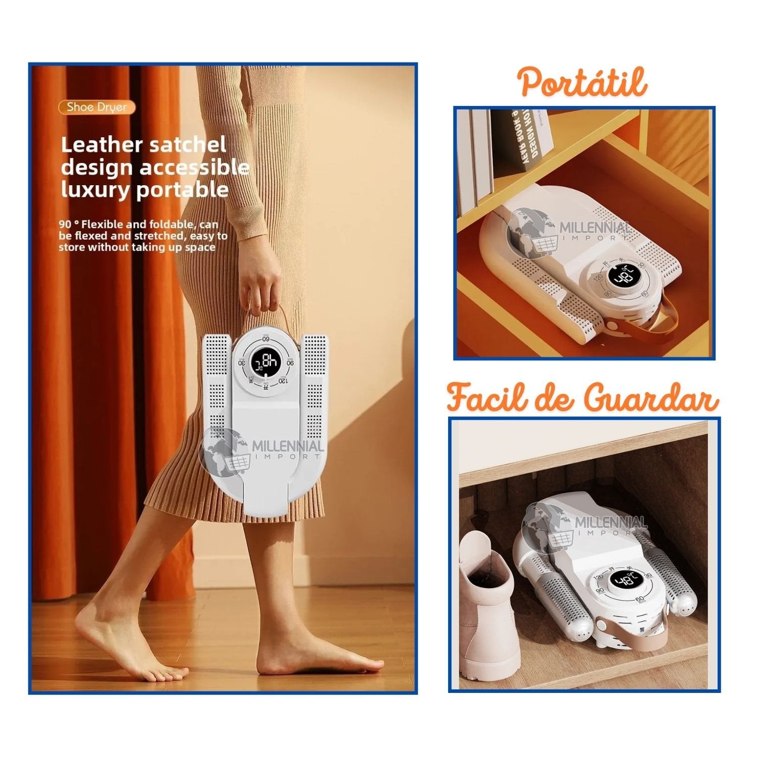 SECADOR DE ZAPATOS Y ZAPATILLAS ELÉCTRICO PORTÁTIL CON PERILLA - 3