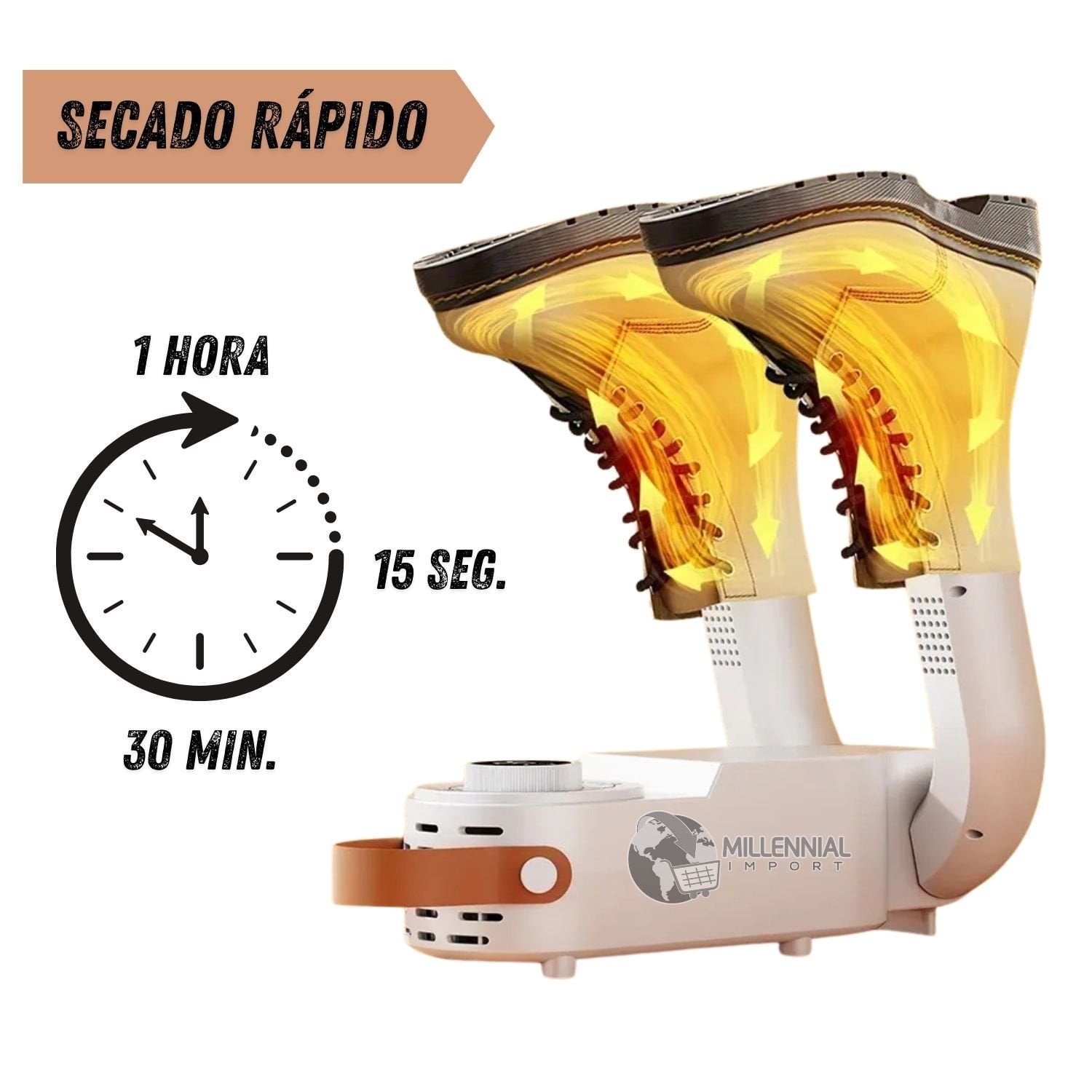 SECADOR DE ZAPATOS Y ZAPATILLAS ELÉCTRICO PORTÁTIL CON PERILLA - 9