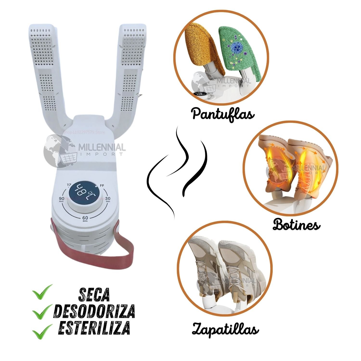 SECADOR DE CALZADOS MULTIUSOS ELÉCTRICO CON TEMPORIZADOR PORTÁTIL - 1