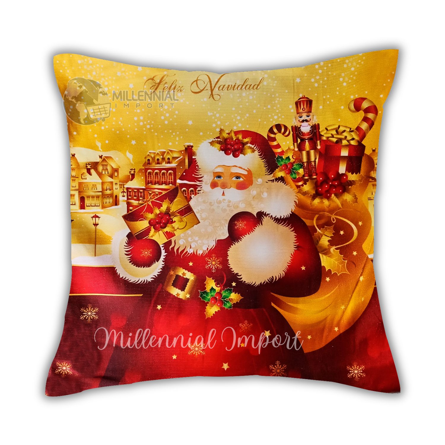 COLECCIÓN 3 FUNDAS NAVIDEÑAS DECORATIVAS PARA SALA 45X45 CM - 3