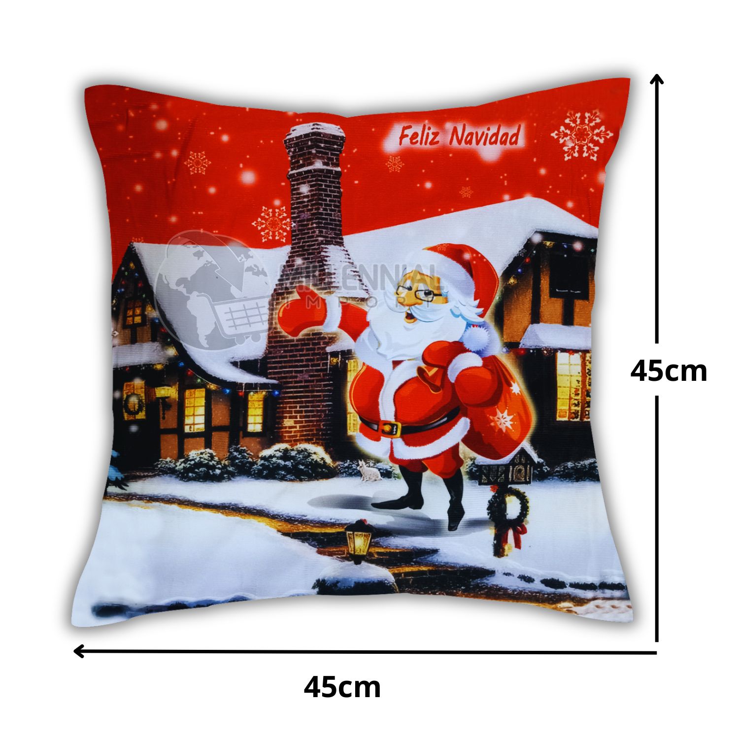COLECCIÓN 3 FUNDAS NAVIDEÑAS DECORATIVAS PARA SALA 45X45 CM - 4