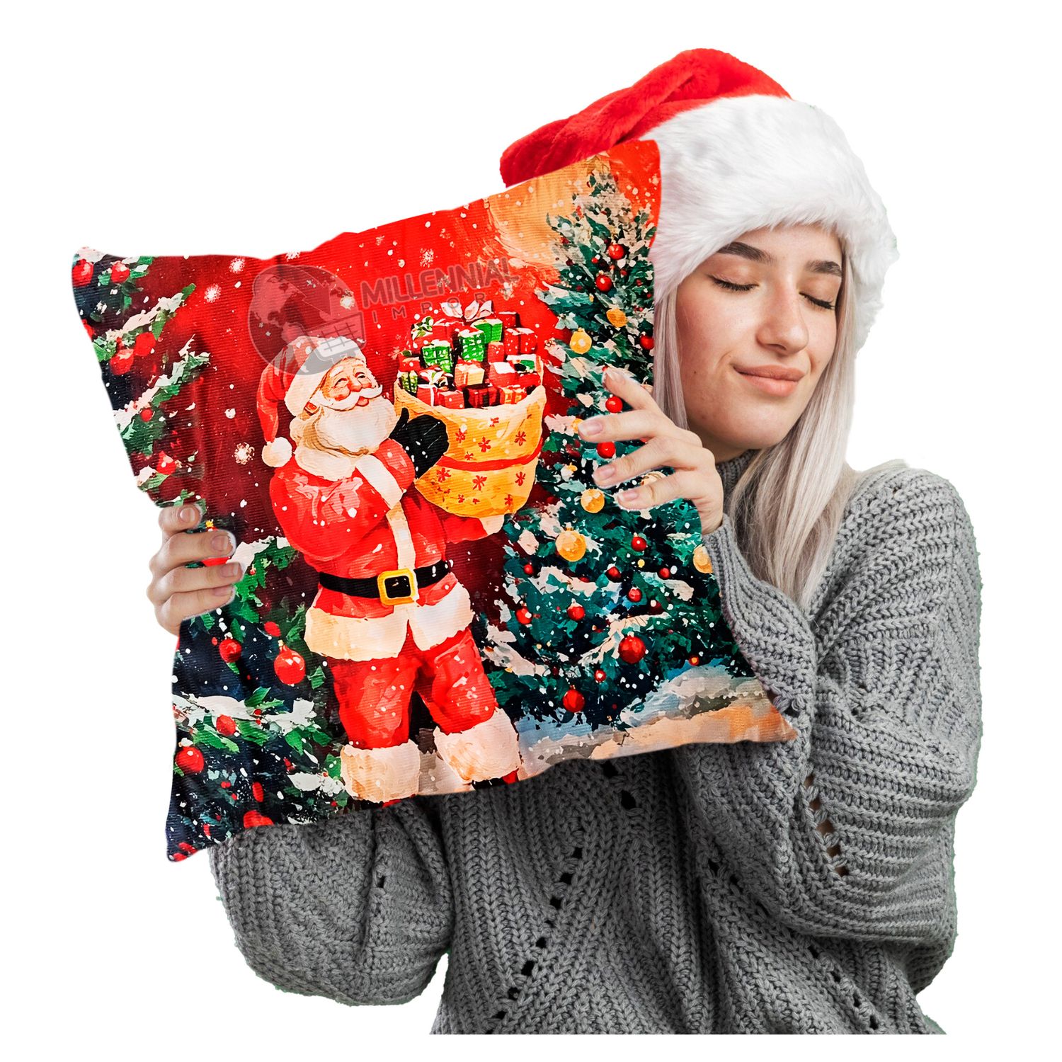 COLECCIÓN 3 FUNDAS NAVIDEÑAS DECORATIVAS PARA SALA 45X45 CM - 6