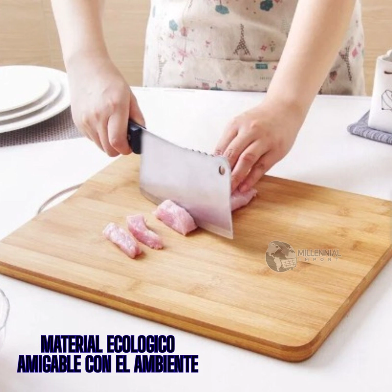 TABLA PARA CORTAR DE BAMBÚ PARA COCINA CON ASA 34CM - 7