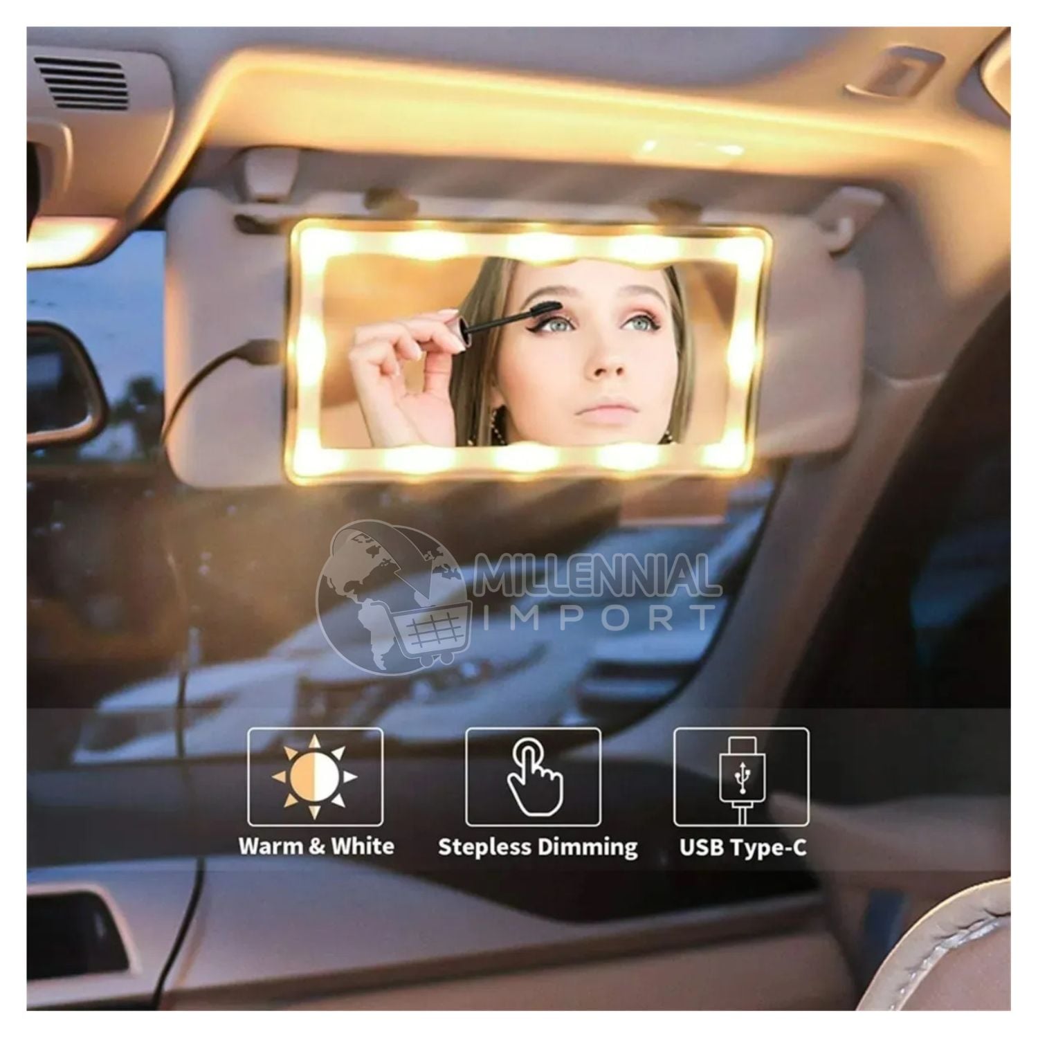 ESPEJO LED DE MAQUILLAJE PARA AUTO CARRO - 6