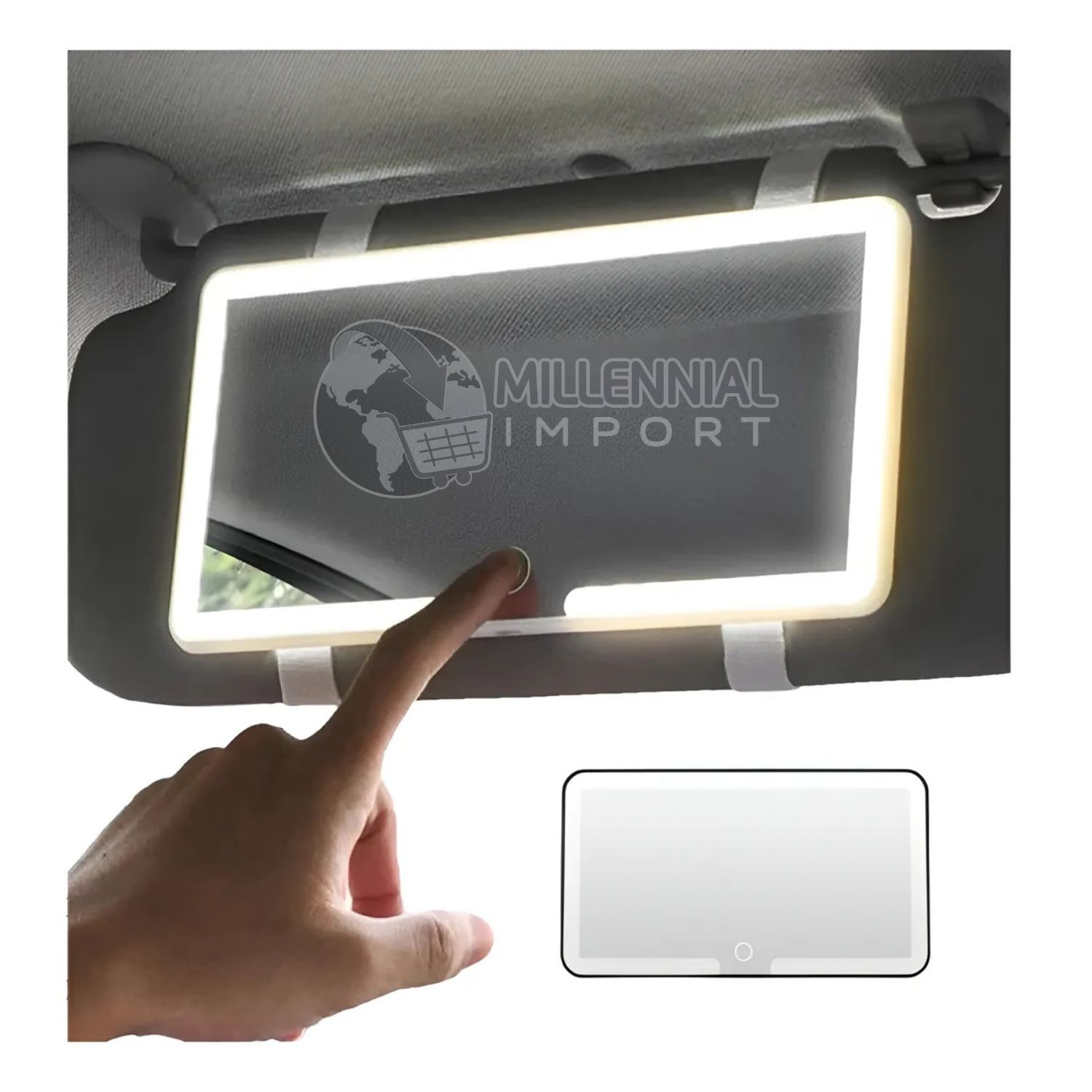 ESPEJO LED PARA AUTO CON 3 TONOS DE LUZ - 1