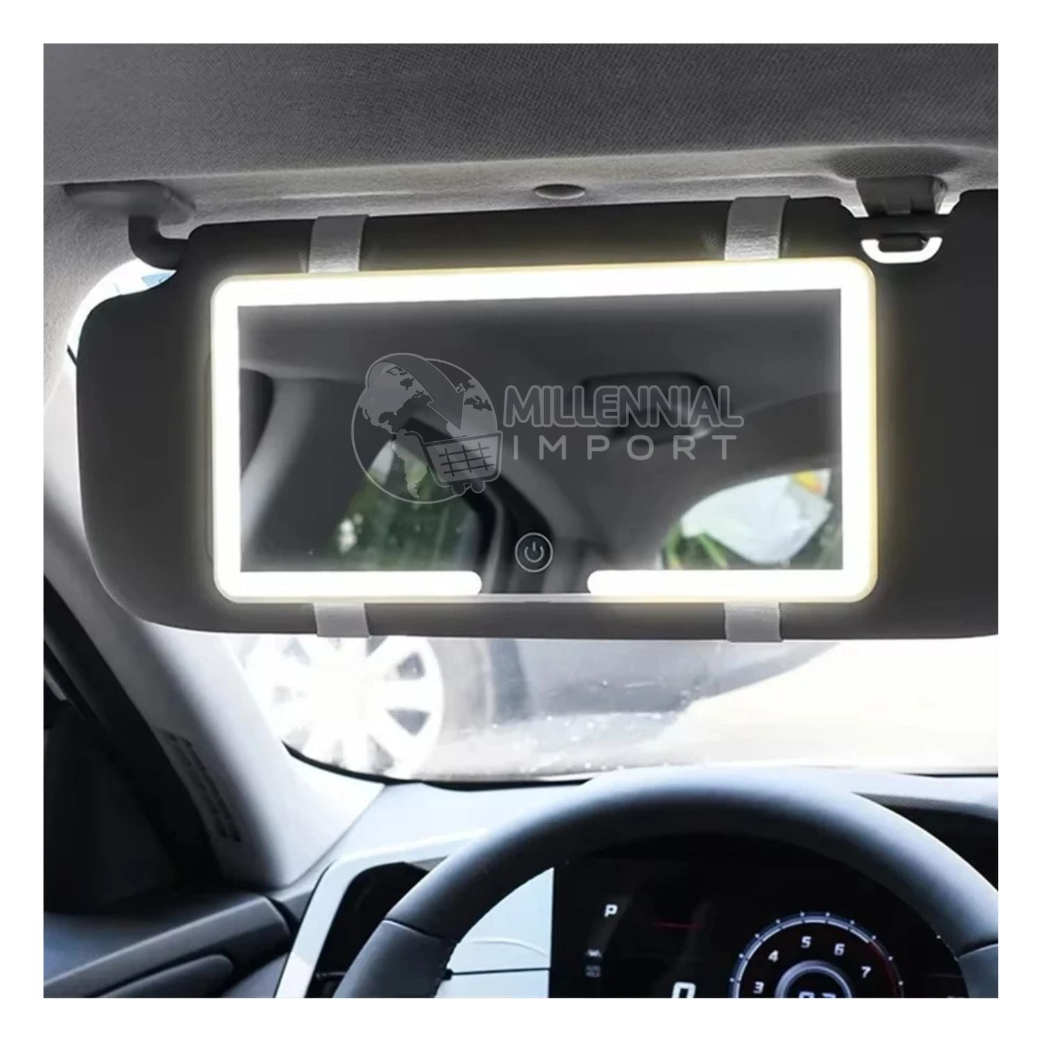 ESPEJO CON LUZ LED PARA AUTO - 1