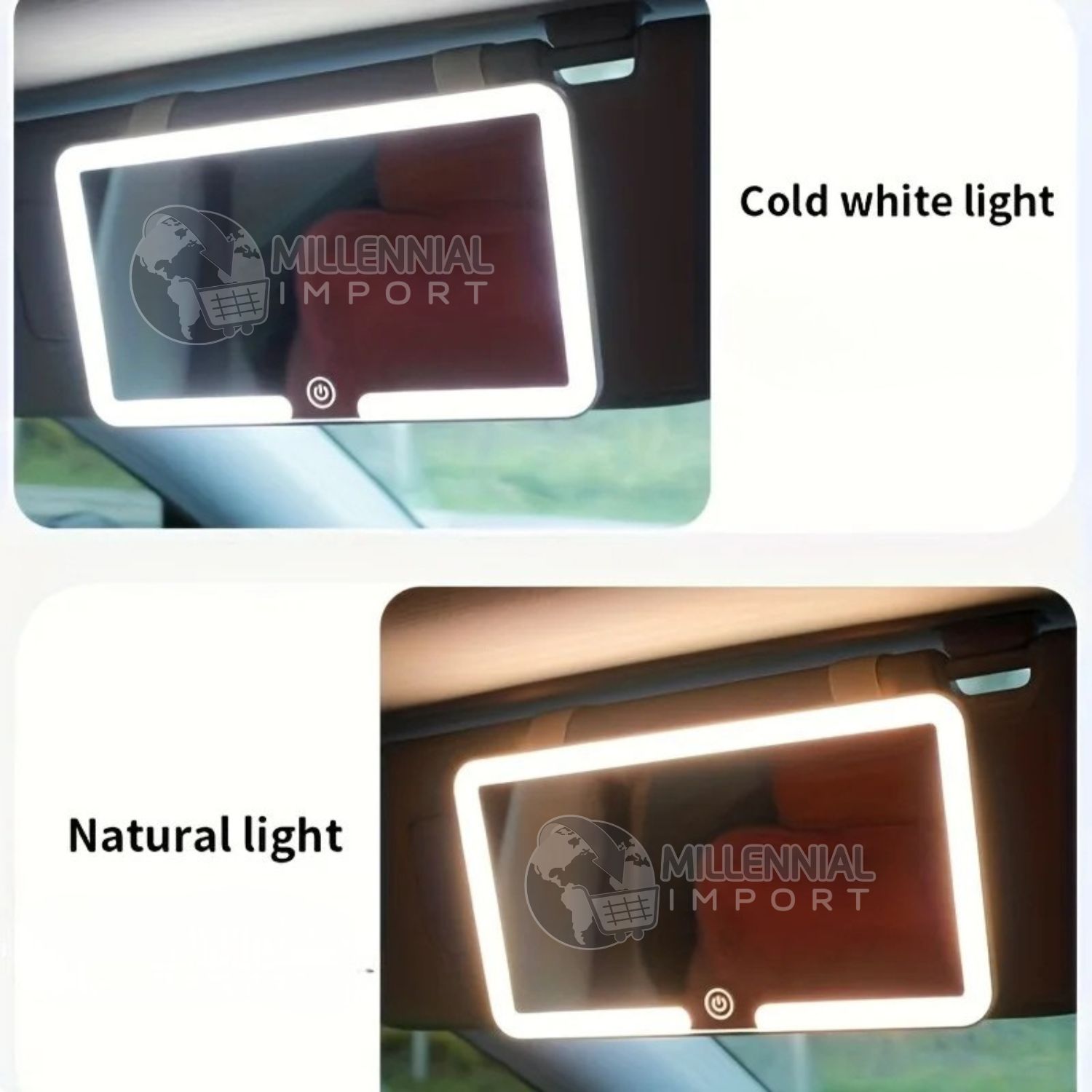 ESPEJO CON LUZ LED PARA AUTO - 5
