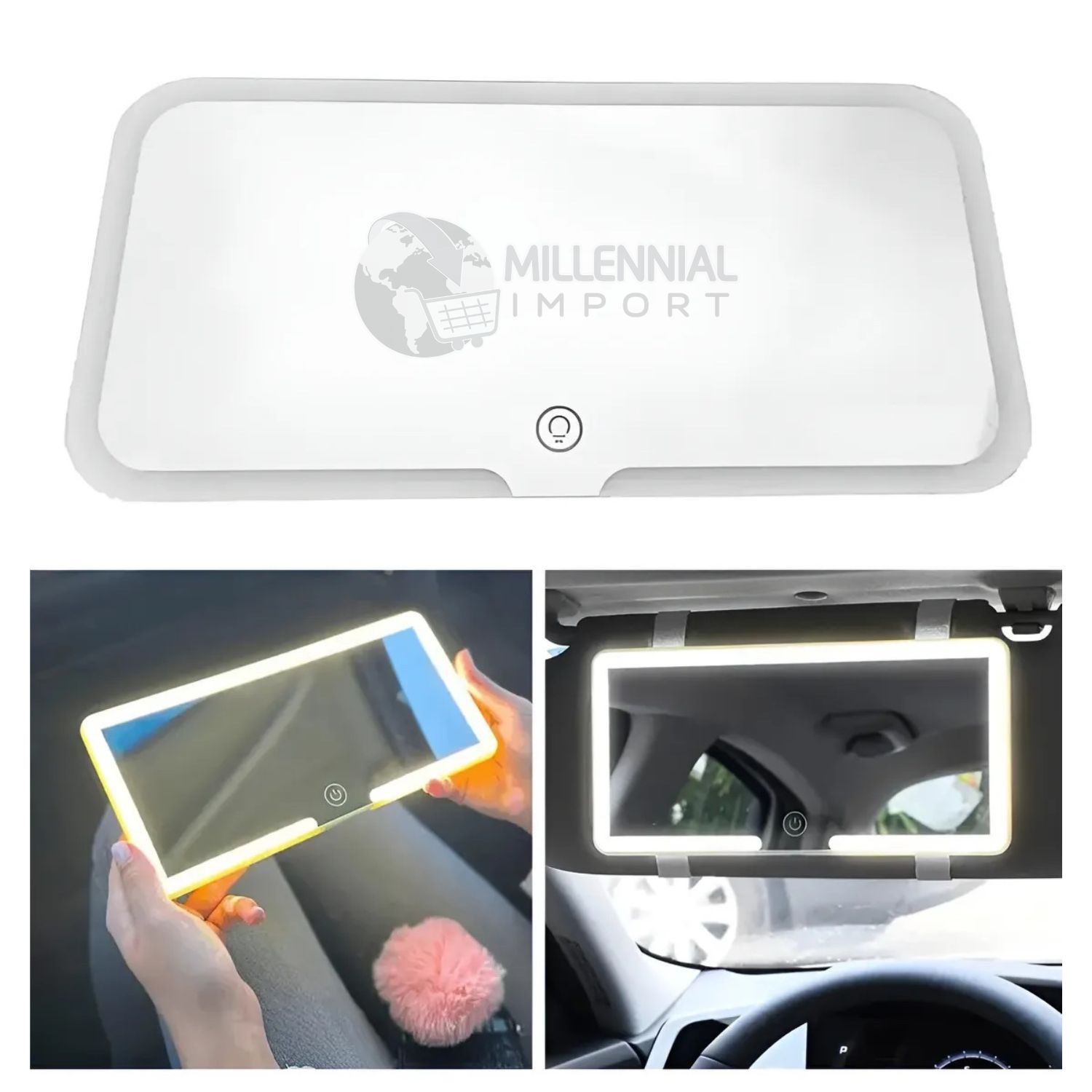 ESPEJO CON LUZ LED PARA AUTO - 7