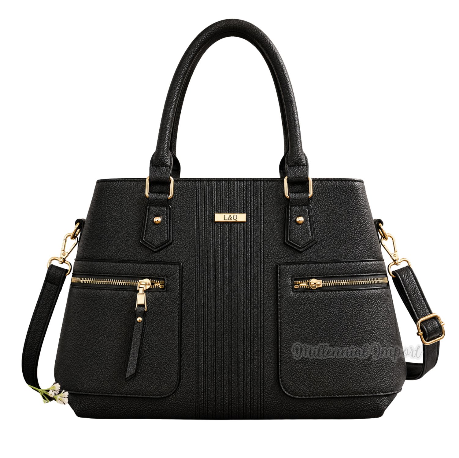 CARTERA BOLSO MILLENNIAL ELEGANTE MUJER INCLUYE CORREA REGULABLE COLOR NEGRO - 1