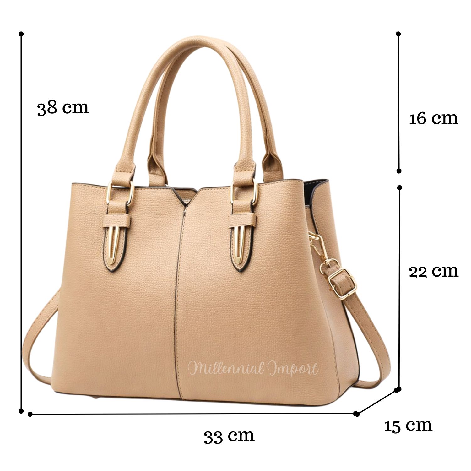 CARTERA ELEGANTE MUJER CON 3 DIVISIONES INCLUYE BILLETERA COLOR ROSA - 7