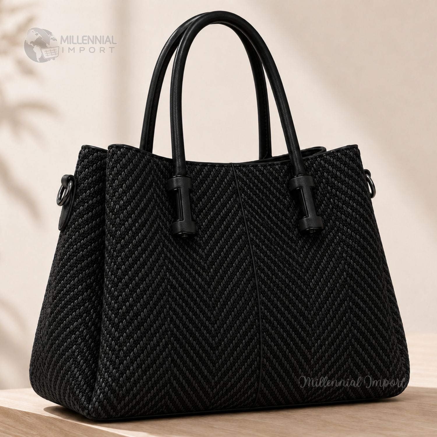 CARTERA DE HOMBRO O MANO ELEGANTE CON 3 DIVISIONES COLOR NEGRO - 7