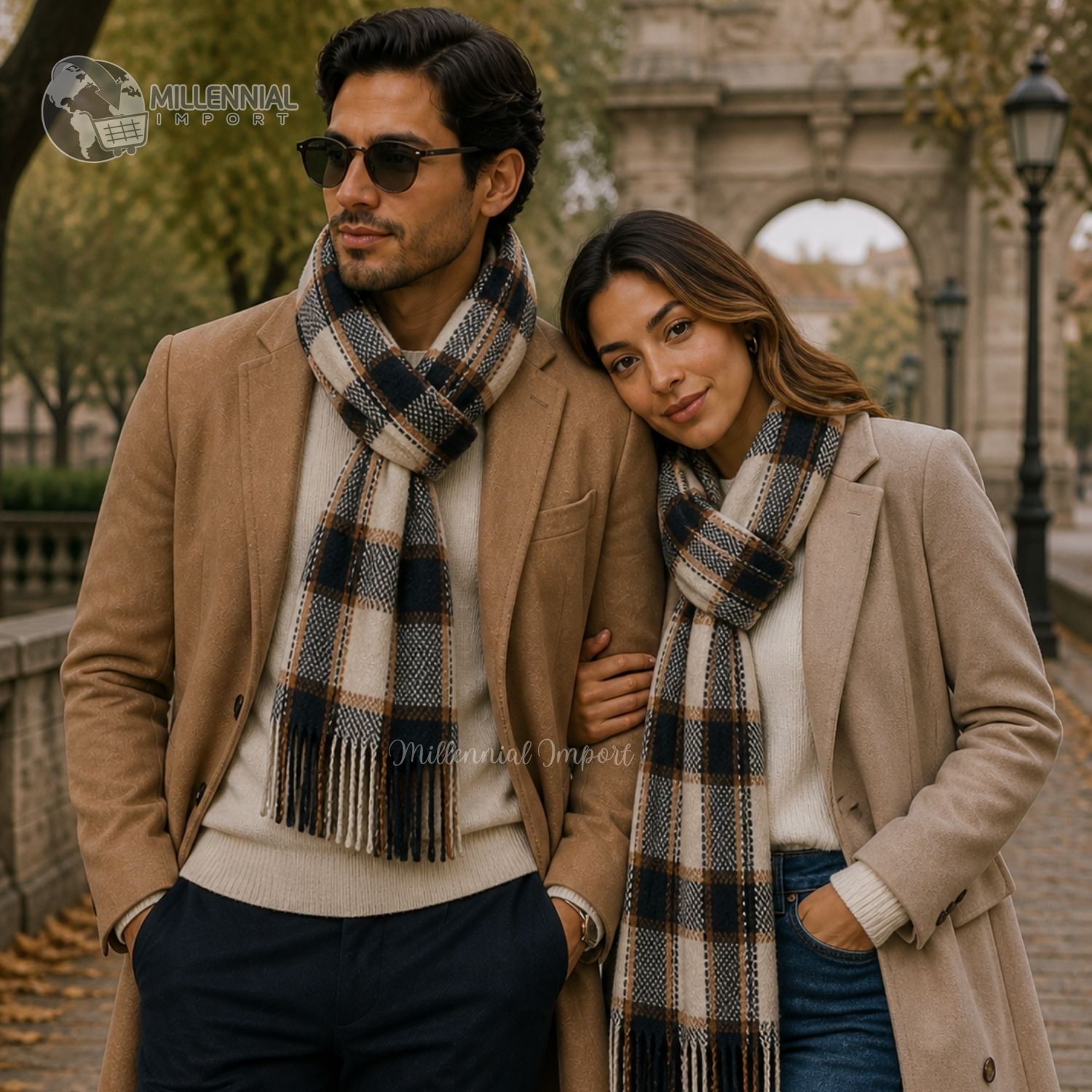 BUFANDA ELEGANTE CHALINA SUAVE ABRIGO DE INVIERNO ESTILO MODERNO NEGRO - 2