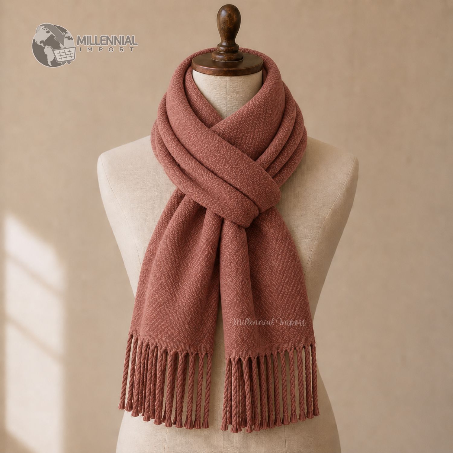 MAXI BUFANDA CHALINA SUAVE UNISEX 185CM X 72CM MUJER ROSADO - 2