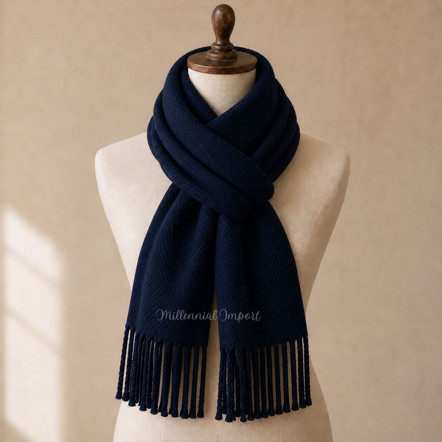 MAXI BUFANDA ELEGANTE CHALINA SUAVE ABRIGO DE INVIERNO AZUL - 7