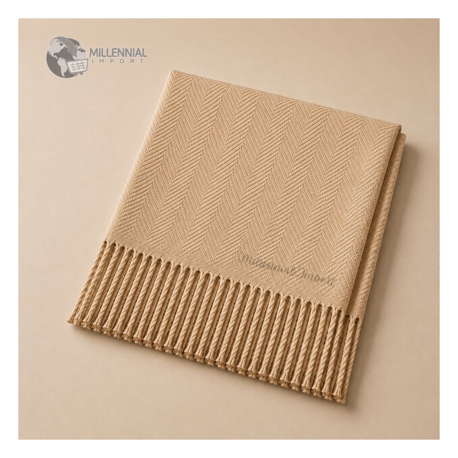 MAXI BUFANDA CHALINA SUAVES 185CM X 72CM PASHIMINA BEIGE ELEGANTE - 7
