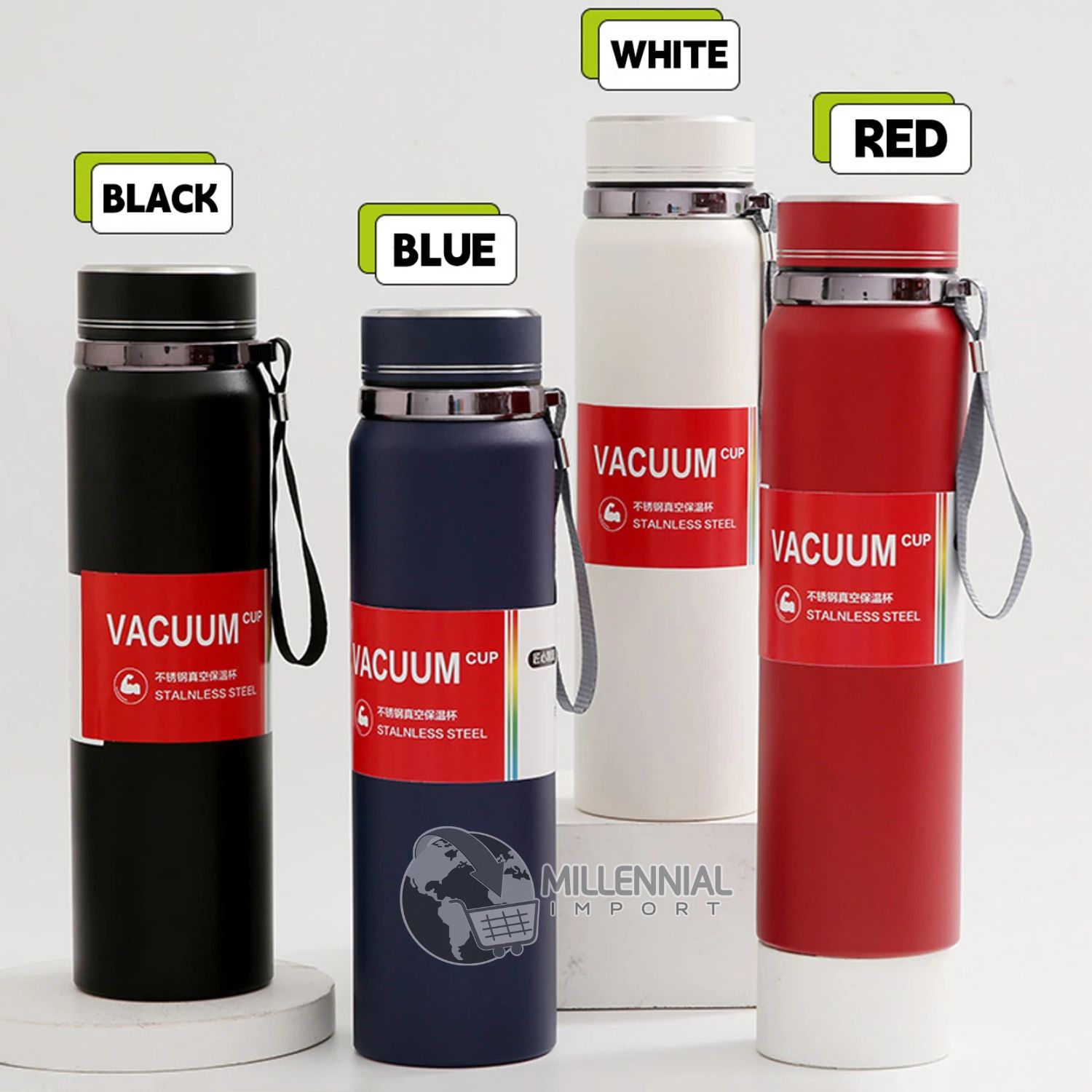 TERMO DE ACERO INOXIDABLE DE 1LITRO CON FILTRO PARA INFUSIONES COLOR ALEATORIO - 2