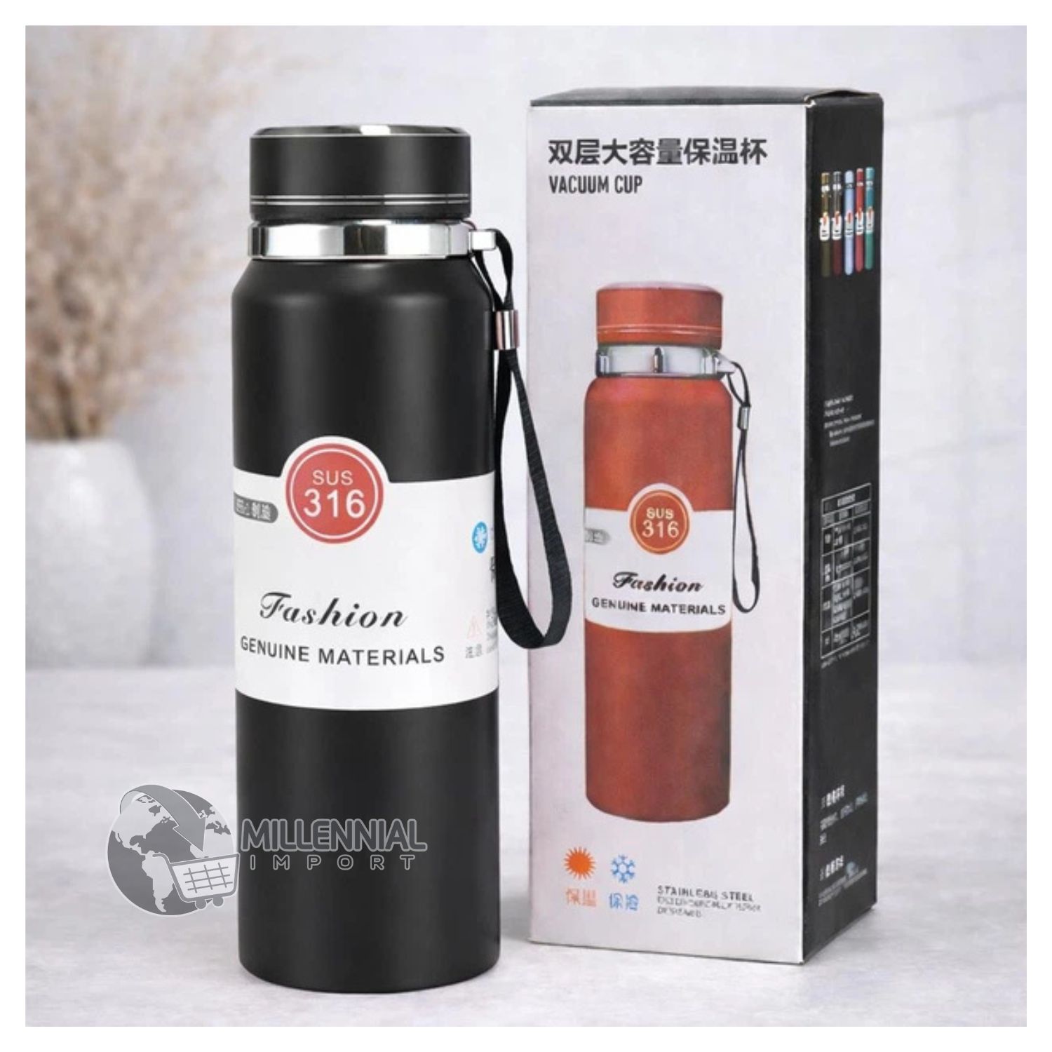 TERMO DE ACERO INOXIDABLE DE 1LITRO CON FILTRO PARA INFUSIONES COLOR ALEATORIO - 6