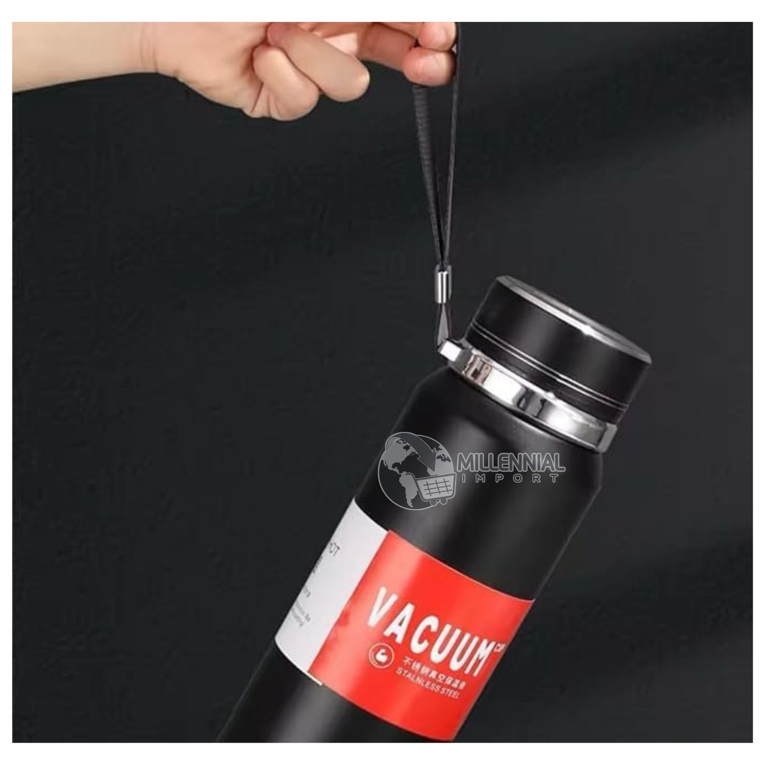 TERMO PREMIUM DE ACERO INOXIDABLE DE 1 LITRO COLOR NEGRO - 6