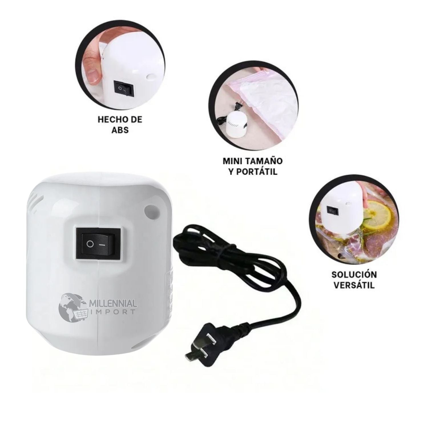 SUCCIONADOR DE AIRE ELÉCTRICO PORTATIL PARA BOLSAS AL VACIO - 1