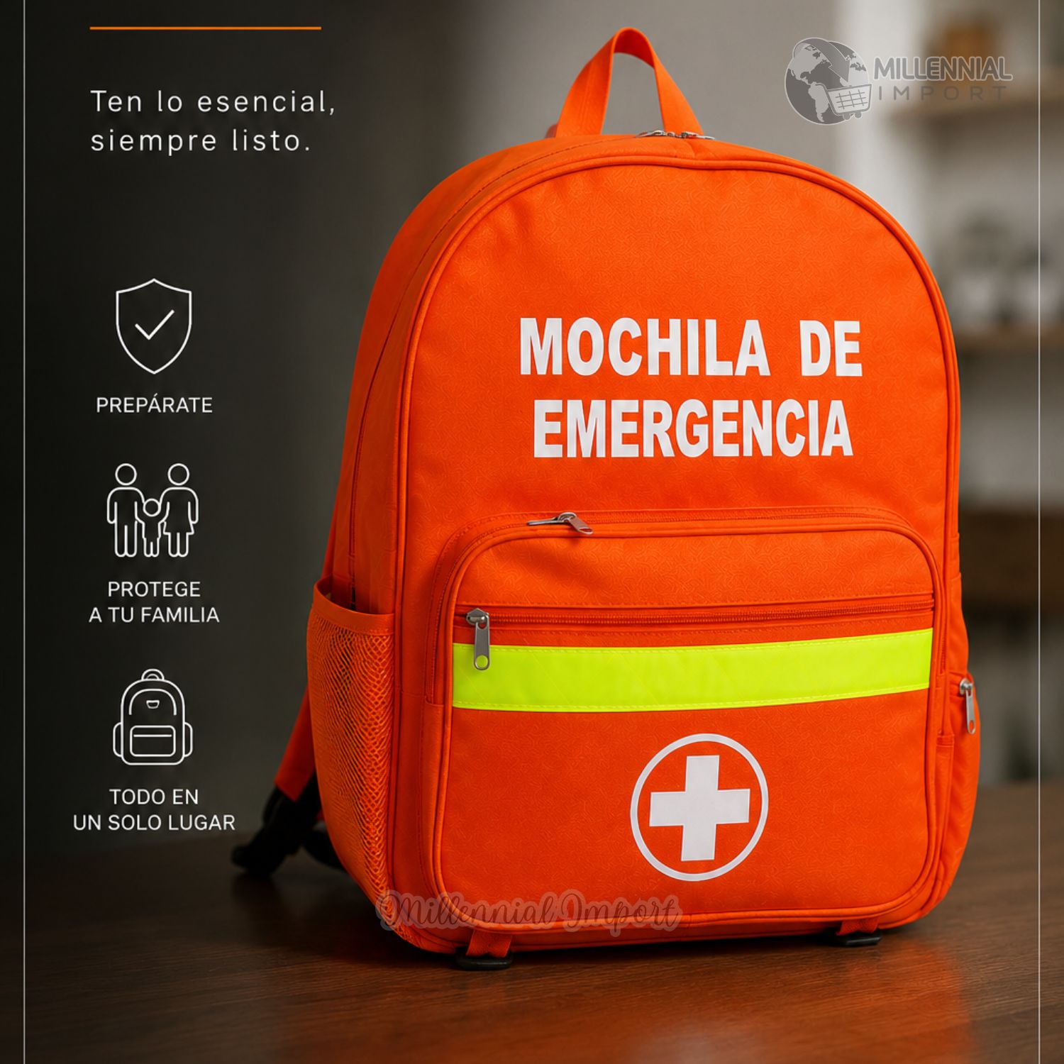 MOCHILA DE EMERGENCIA GRANDE CON AMPLIOS BOLSILLOS - 2