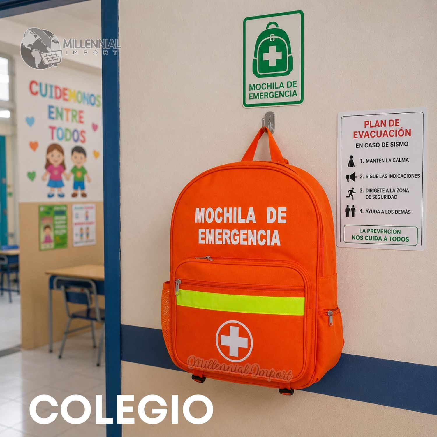 MOCHILA DE EMERGENCIA GRANDE CON AMPLIOS BOLSILLOS - 5