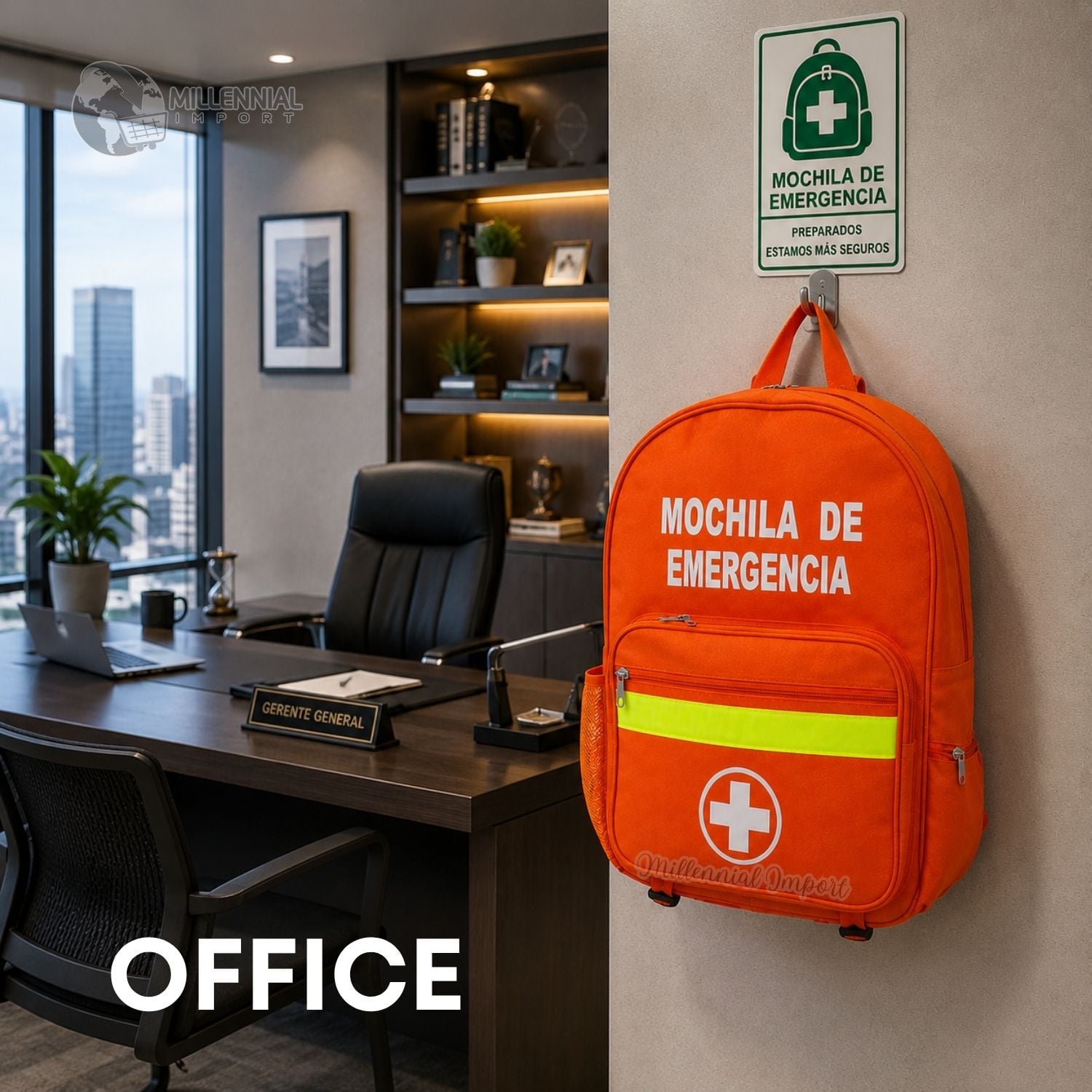 MOCHILA DE EMERGENCIA GRANDE CON AMPLIOS BOLSILLOS - 9
