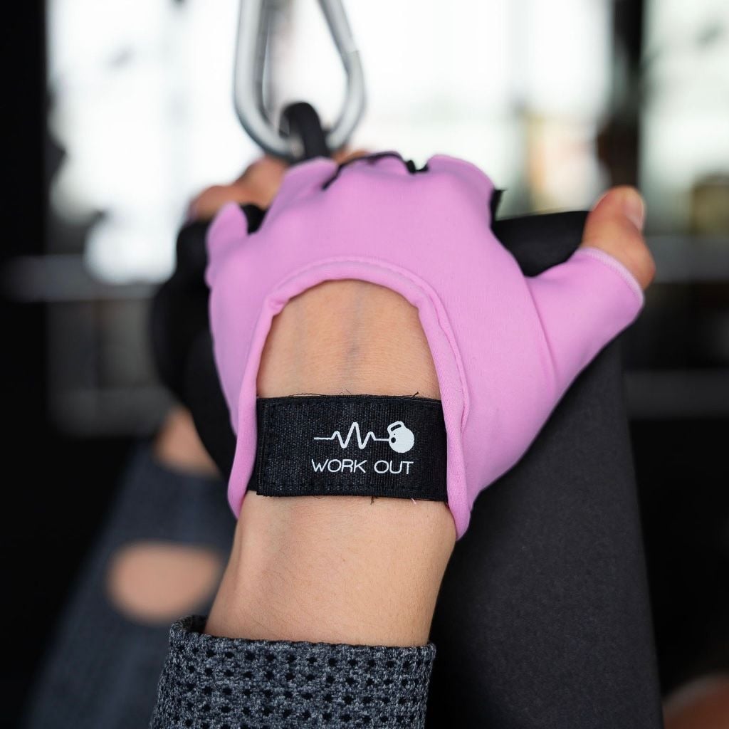 GUANTES PARA GIMNASIO W2 ROSA M - WORKOUT - 2