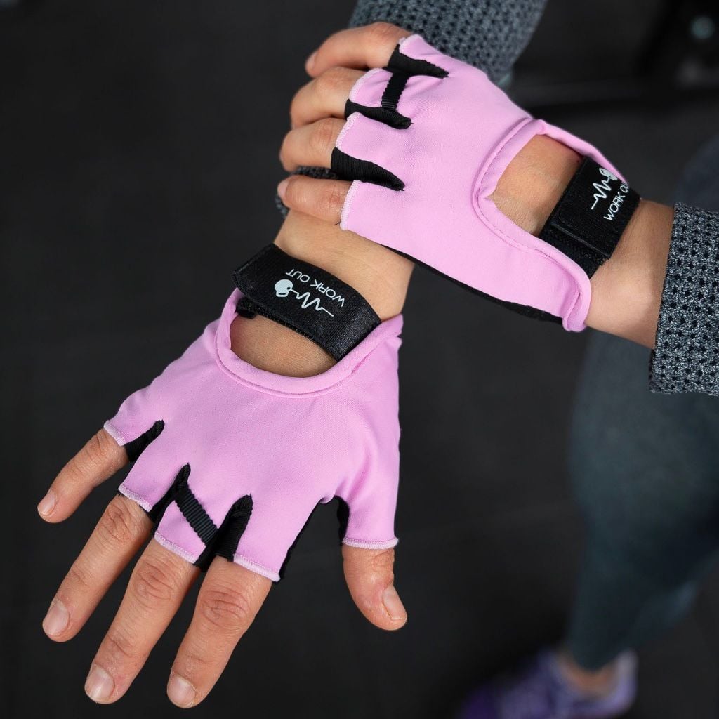 GUANTES PARA GIMNASIO W2 ROSA M - WORKOUT - 4