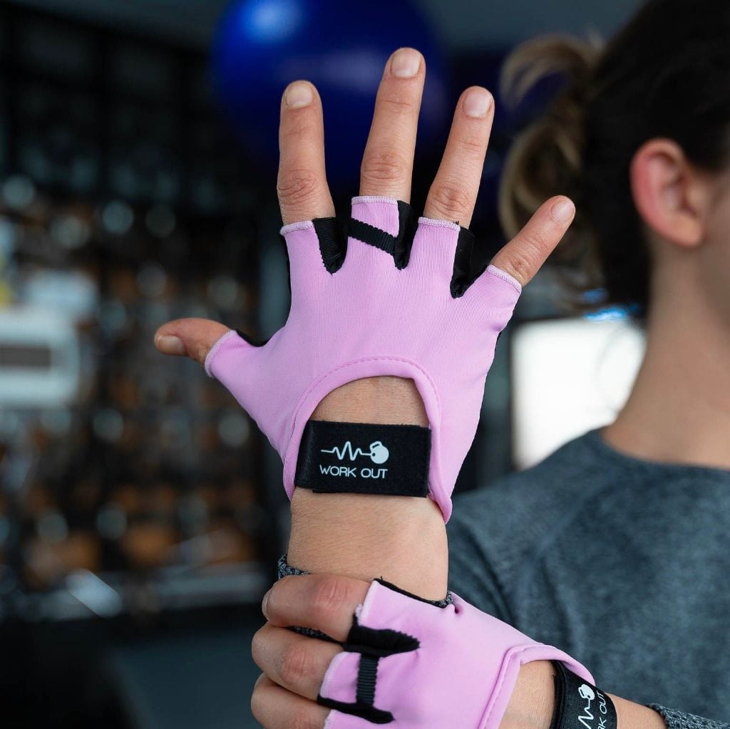 GUANTES PARA GIMNASIO W2 ROSA S - WORKOUT - 1