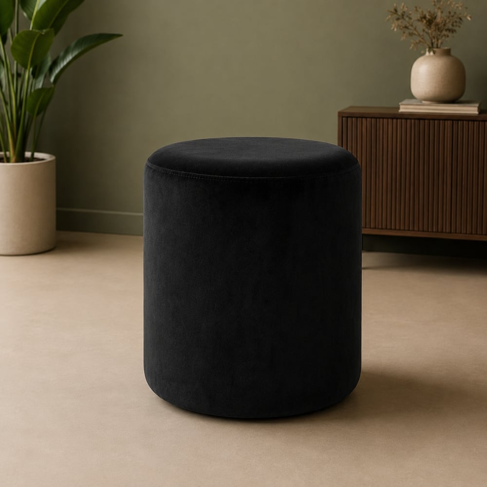 PUFF HAPPY HOME TOM 35CMX35CMX43CM CIRCULAR NEGRO - 1
