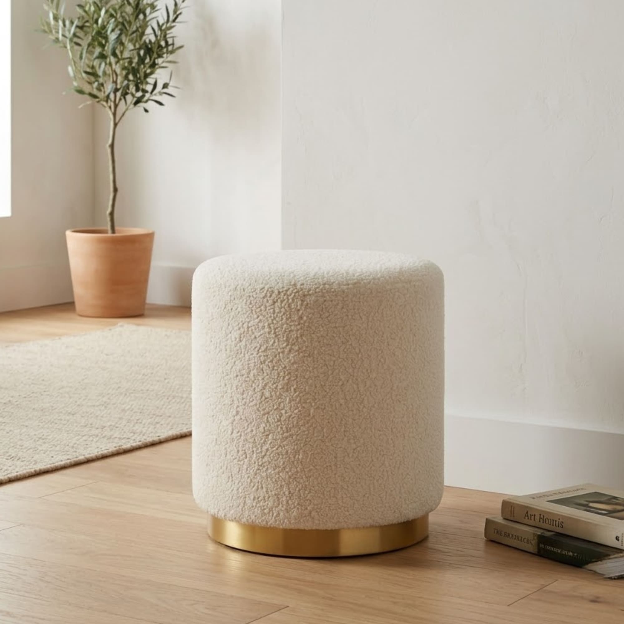 PUFF SHEEPI GOLD BEIGE REDONDO - 1