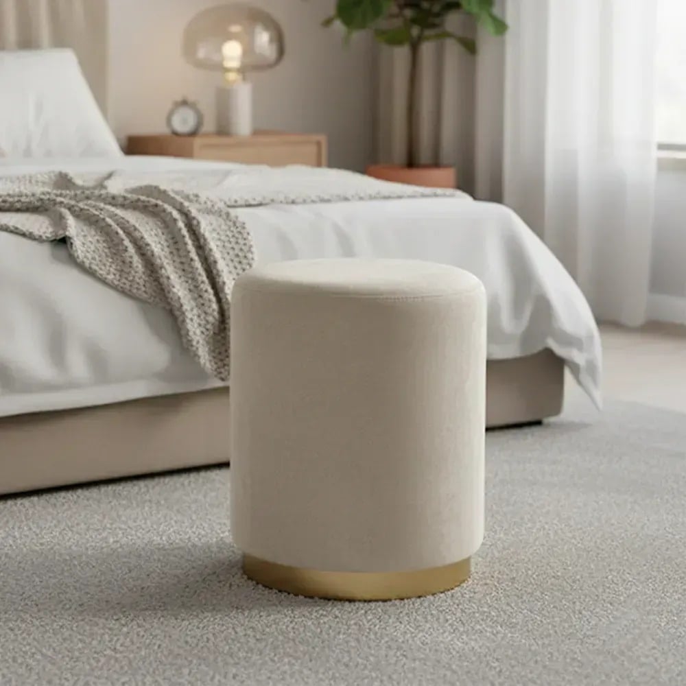PUFF KARL GOLD BEIGE REDONDO - 1