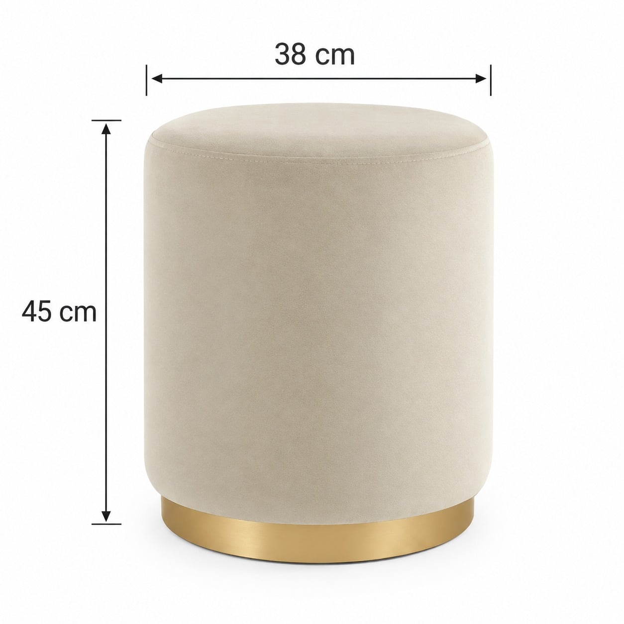PUFF KARL GOLD BEIGE REDONDO - 2