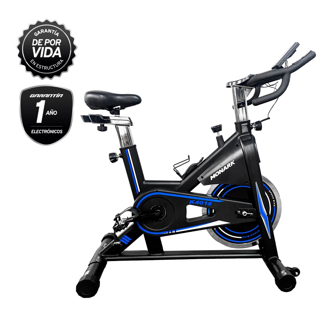 BICICLETA SPINNING MONARK K4018 NEGRO AZUL - 1