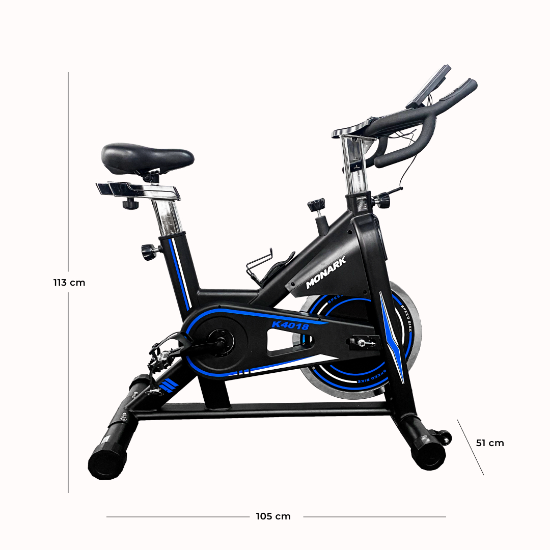 BICICLETA SPINNING MONARK K4018 NEGRO AZUL - 4