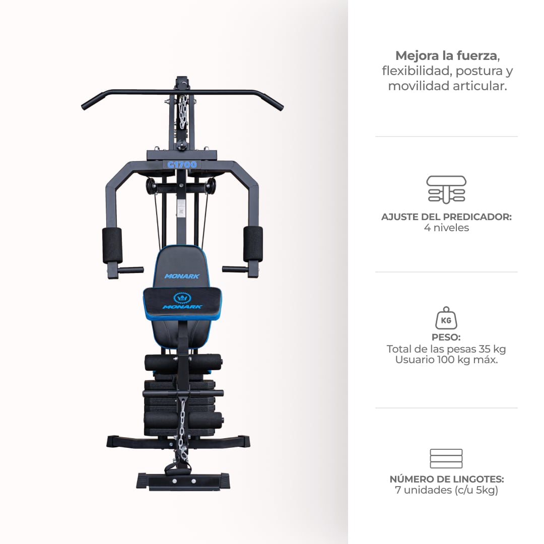 GIMNASIO MONARK G1700 NEGRO - 4