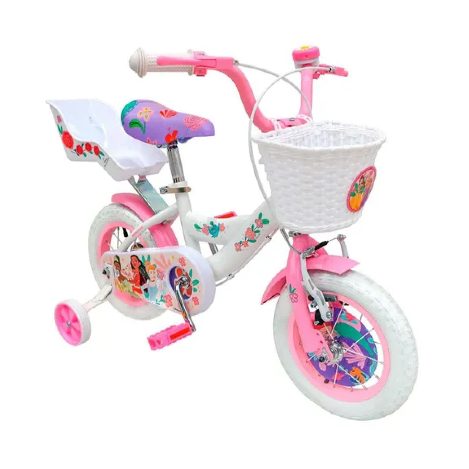 BICICLETA MONARK PRINCESAS ARO 12 BLANCO ROSADO - 2