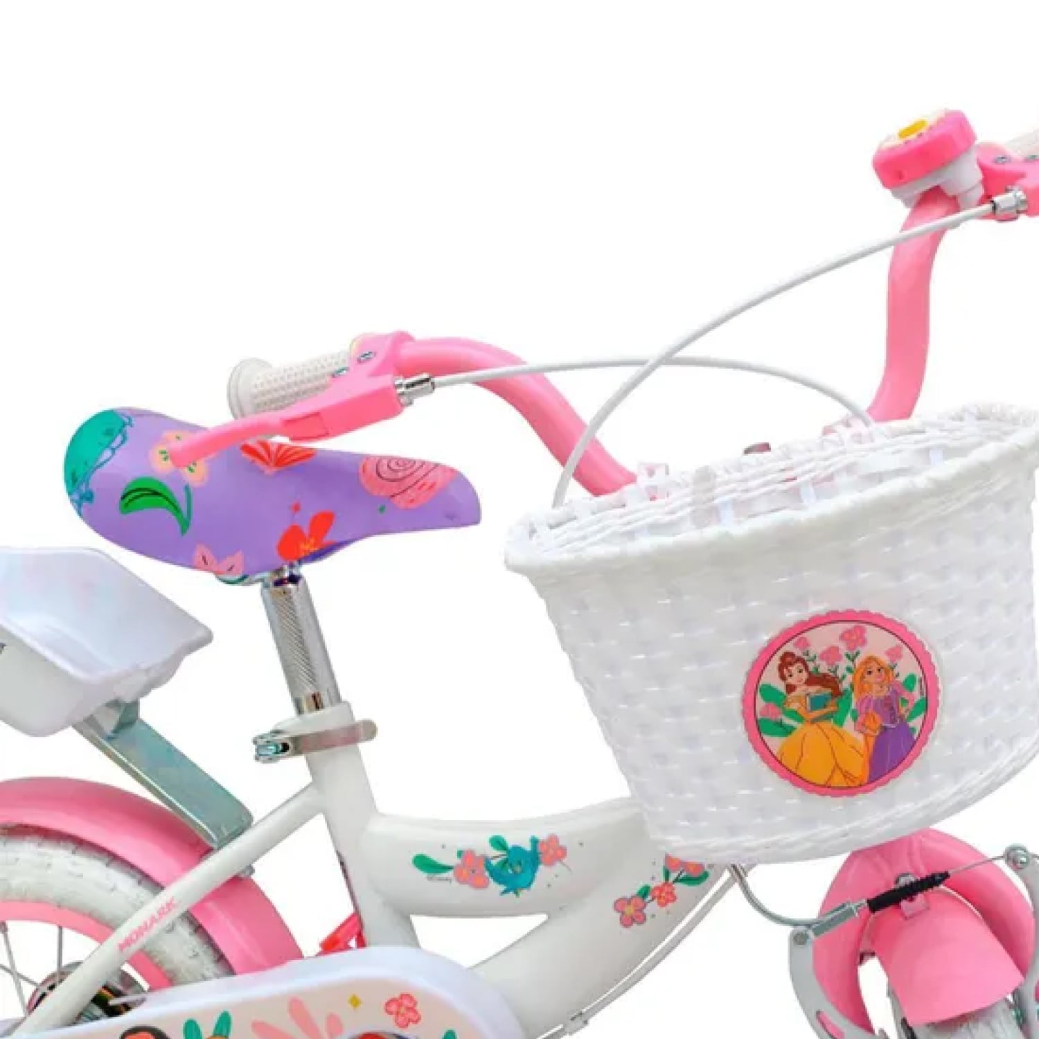 BICICLETA MONARK PRINCESAS ARO 12 BLANCO ROSADO - 3