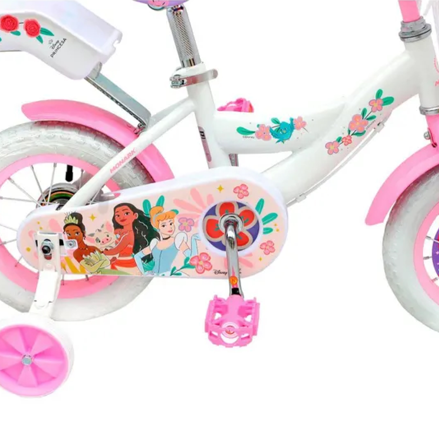 BICICLETA MONARK PRINCESAS ARO 12 BLANCO ROSADO - 4