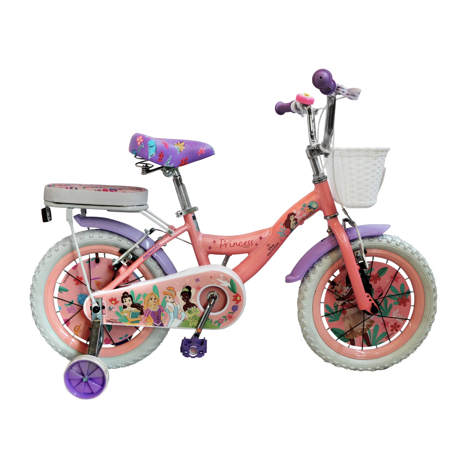 BICICLETA MONARK PRINCESAS ARO 16 BLANCO ROSADO - 1