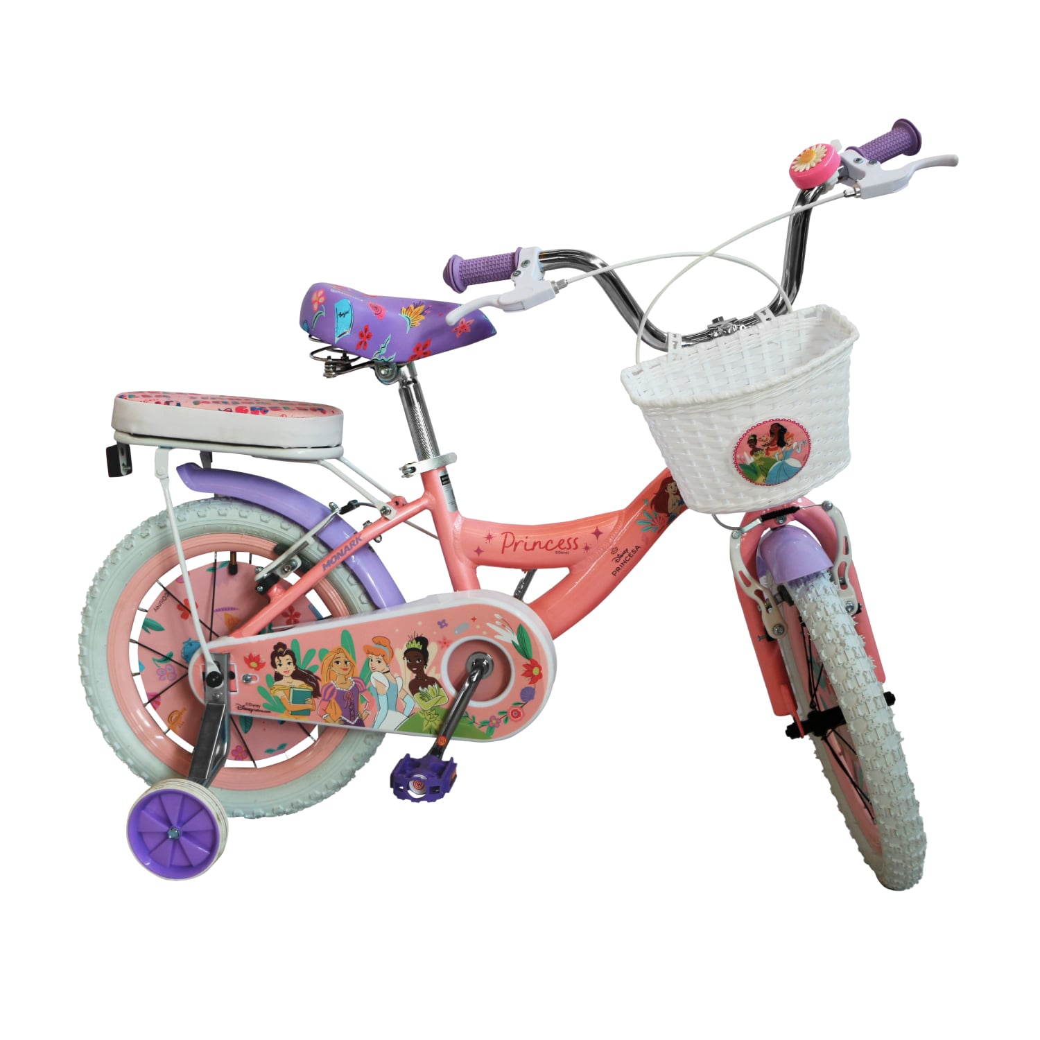 BICICLETA MONARK PRINCESAS ARO 16 BLANCO ROSADO - 2