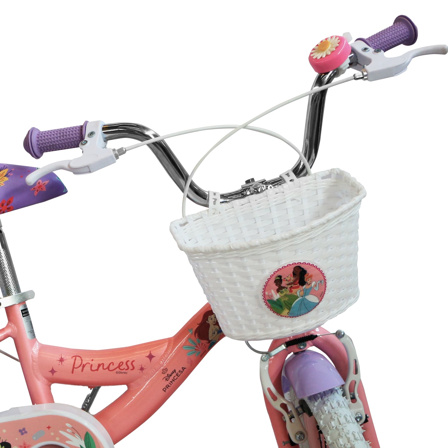 BICICLETA MONARK PRINCESAS ARO 16 BLANCO ROSADO - 4