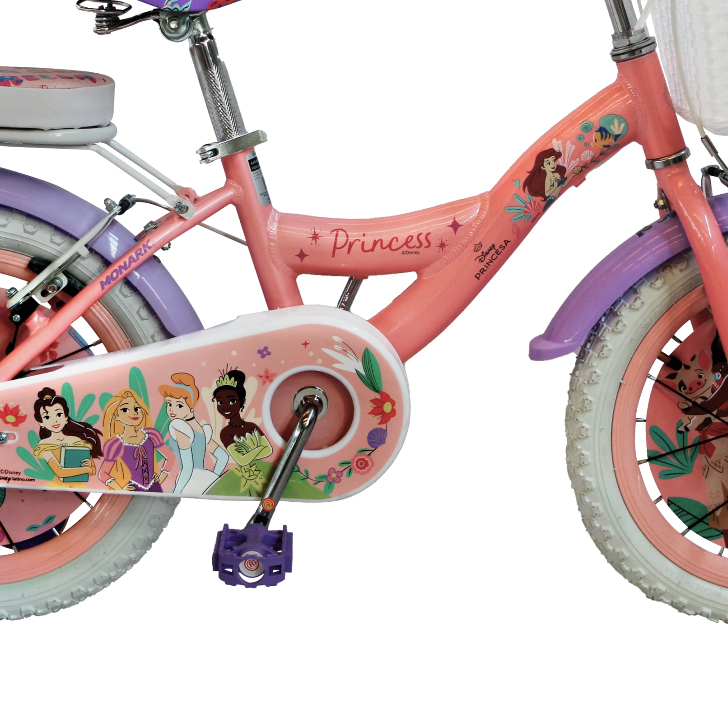 BICICLETA MONARK PRINCESAS ARO 16 BLANCO ROSADO - 5