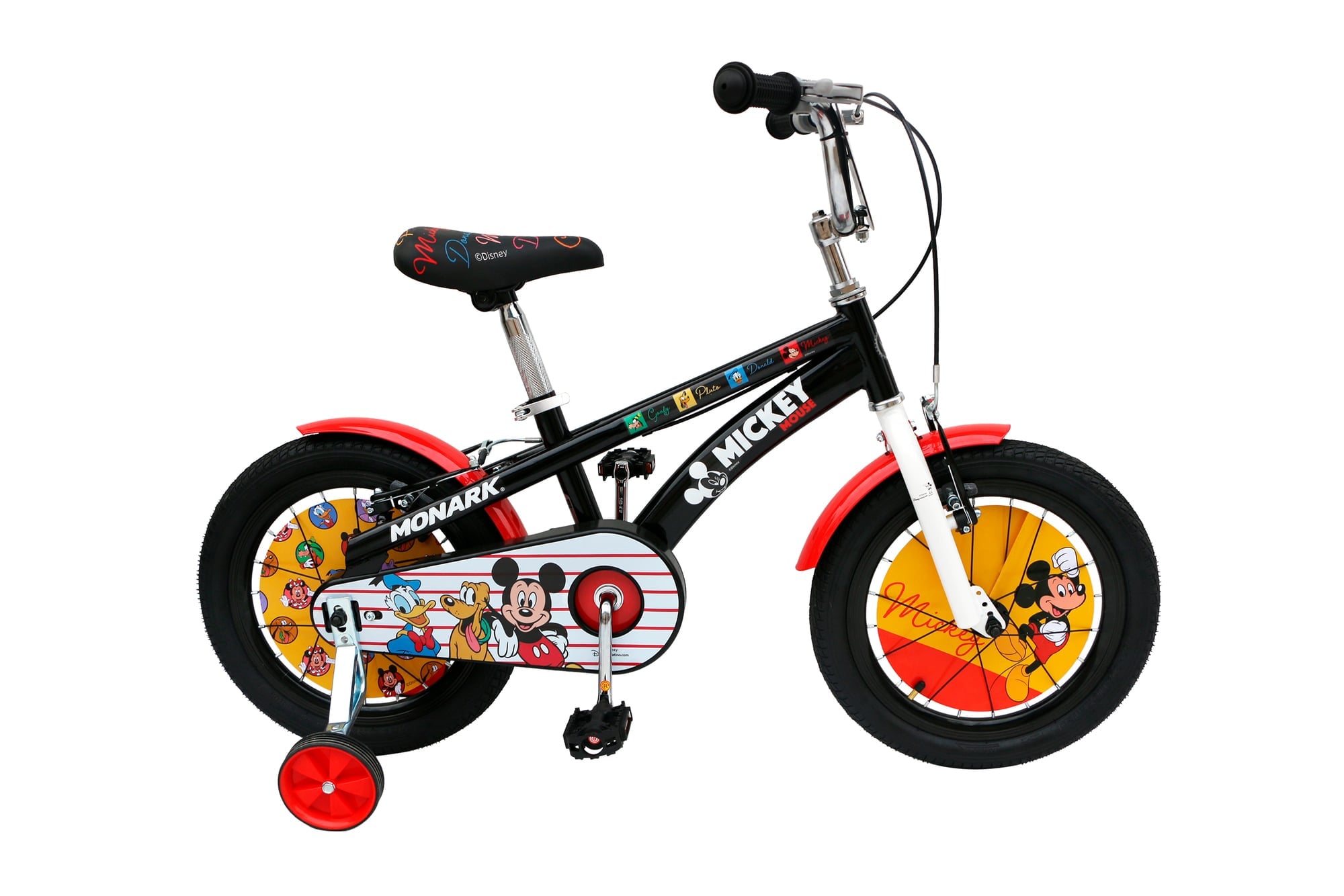 BICICLETA INFANTIL MONARK MICKEY HAPPY ARO 16 NEGRO BLANCO - 1