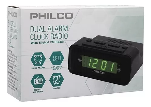 RADIO RELOJ DESPERTADOR CON ALARMA DUAL PHILCO PAR1006-GR - 3