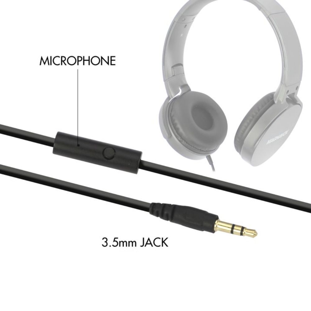 AUDIFONOS OVER EAR MAGNAVOX 3.5MM - MHP5026 - GRIS - 3