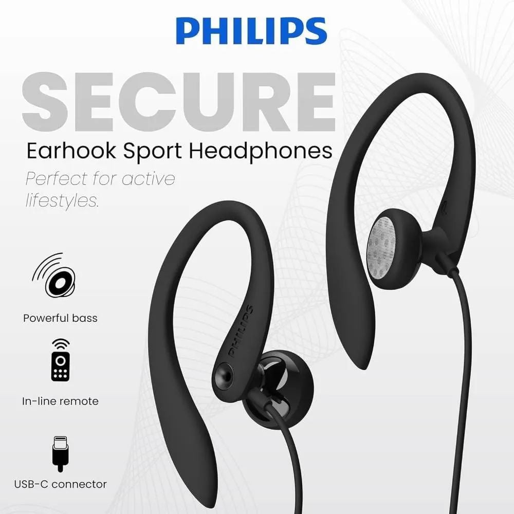 AUDIFONOS IN EAR USB-C PHILIPS SHS3305M2BK - ALÁMBRICO CON GANCHO - 3